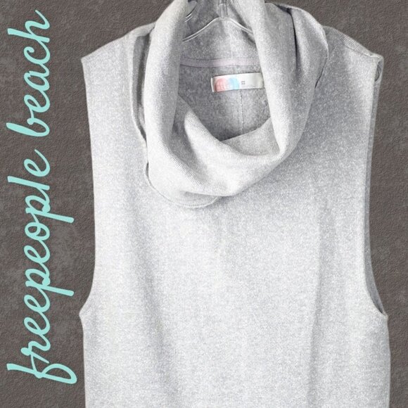 FREE PEOPLE BEACH Sleeveless Fleece Lined Cowl Neck Sweater Dress, Size XS - Picture 4 of 9